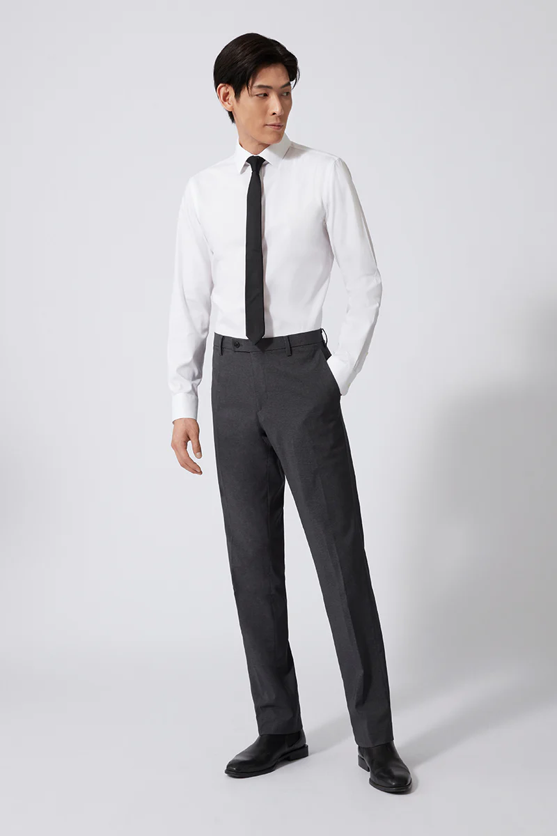 Wrinkle-Free Pinpoint Oxford Dress Shirt | White WH001Z - Image 3